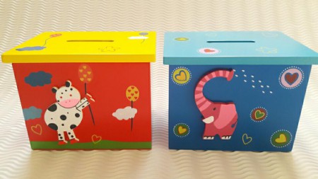*ZU HABEN* Spardose "KUH & ELEFANT" mit diversen Perlen, Motiven und Wunschname möglich